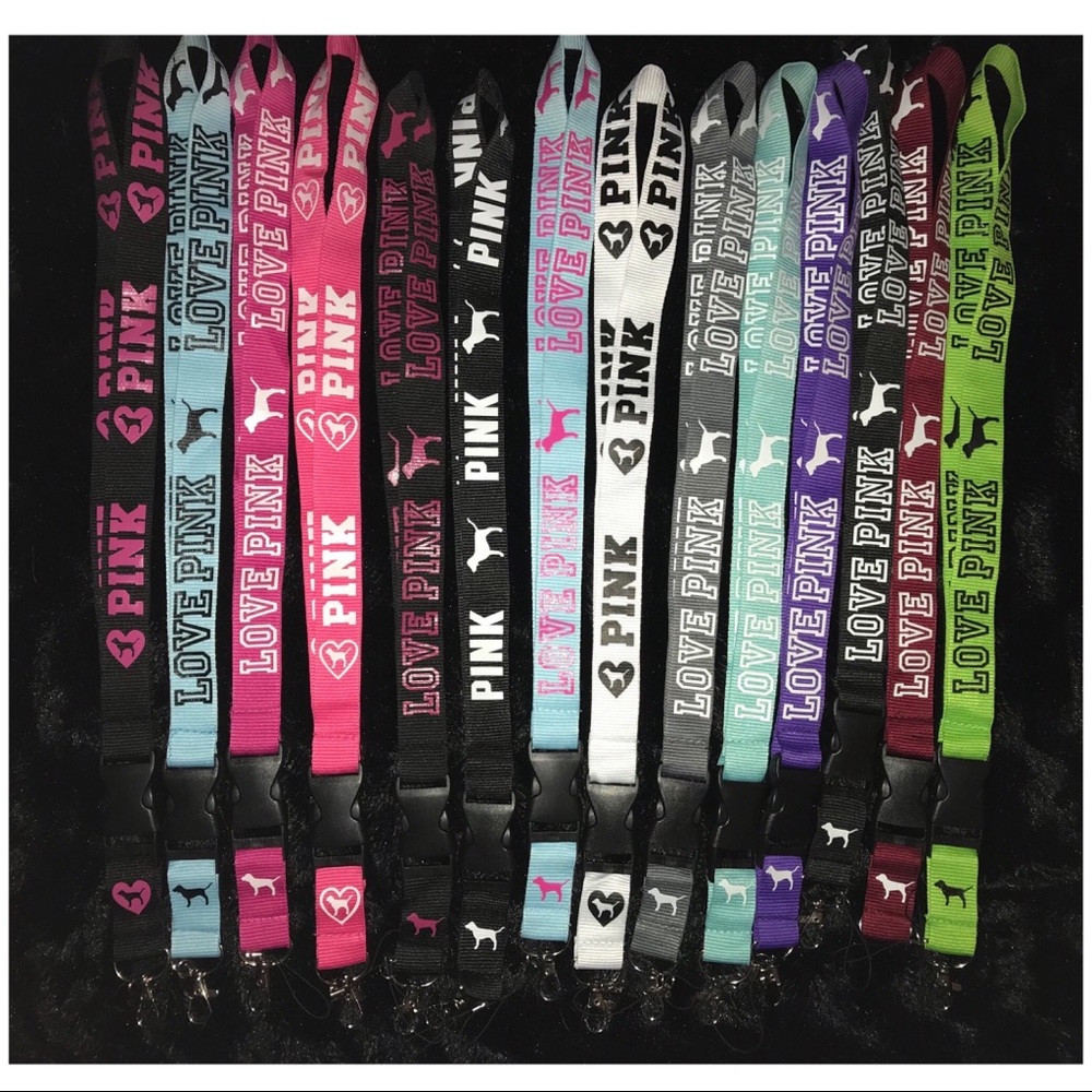 VS Pink Lanyard Key Chain Card Phone Holder Set 3